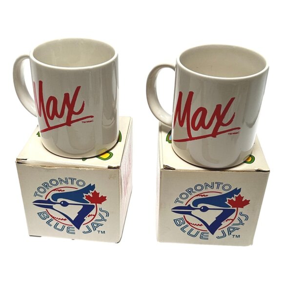 Maxwell House Mug MAX Lot 2 Toronto Blue Jays Game Day 1991 Baseball Canada New - Picture 2 of 12